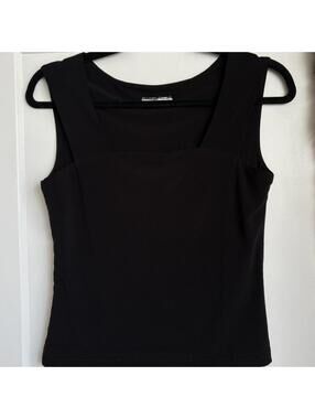 VINTAGE BLACK SQUARE NECK TANK